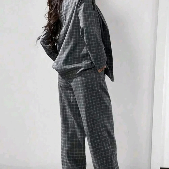 3pcs/Set Solid Grey Suit Blazer Jacket, Vest And Pants - Picture 7 of 10